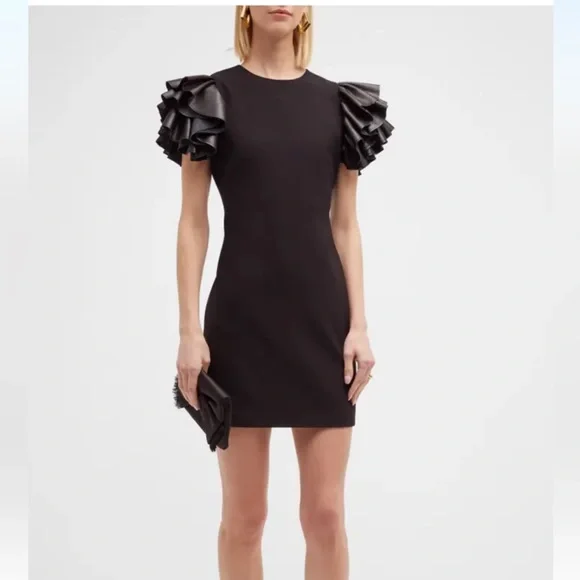 princess polly baby blue dress Alice + Olivia Wynell Faux Leather Dress - Black main image 0